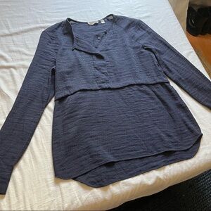 Sita Murt navy knit layered detail long sleeve top